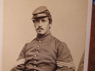 44th & 60th Massachusetts Infantry Sergeant John Dorr Jr.  Cdv Photograph