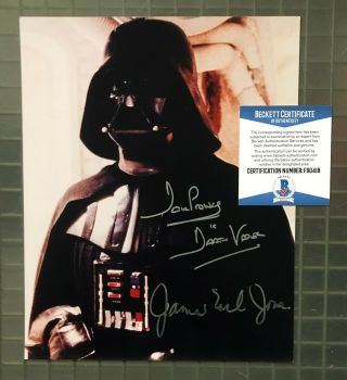 David Prowse & James Earl Jones Star Wars Darth Vader Signed Auto 8x10 Photo Bas
