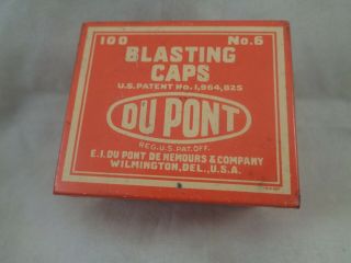 Antique/vintage Dupont Blasting Caps Tin Box