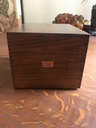 Vintage Weis Index Card File Box Oak Wood Hinged Lid