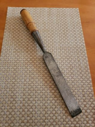 Vintage Witherby 1 1/4 Inch Chisel Wood Handle Socket Chisel 16 Inches Long