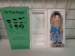 1994 S.  A.  M.  The Three Stooges Limited Edition Moe Bobblehead Bobbing Head Doll