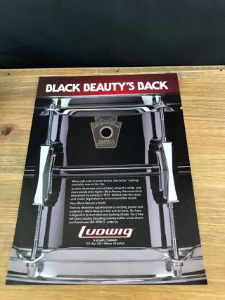 1988 Vintage 8 " X11 " Print Ad For Ludwig Black Beauty Snare Drum Since 1927