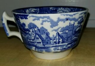 Vtg Tea Cup & Saucer Enoch Woods English Scenery Wood & Sons England Blue White 2