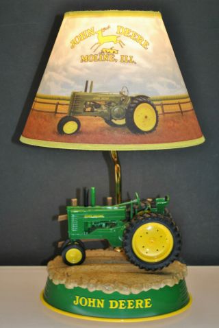 Vintage " John Deere " Tractor Lamp With Tractor Sound And Spinning Rear Wheels