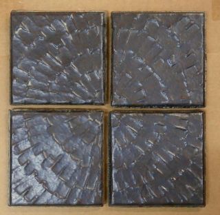 Vintage 4 - Tile Set Mid Century Modern Deep Brown