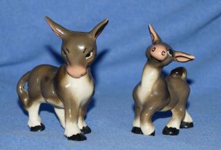 Vintage " Ceramic Arts Studio " Mom And Baby Donkey Figurines (1950 