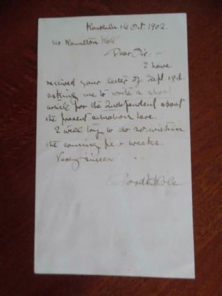 1902 Sanford B Dole Autograph Letter Signed Territorial Governor Of Hawaii Als