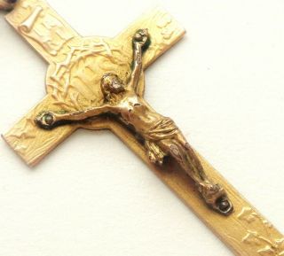 Exquisite Common Ivy Decors Antique Cross Crucifix Pendant - Double Gold Plated