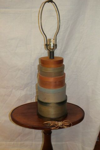 Vintage Frederick Cooper Stacked Wood Pantry Boxes Lamp
