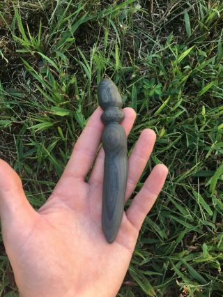 Double Banded Slate Lizard Effigy Native American Artifact Arrowhead
