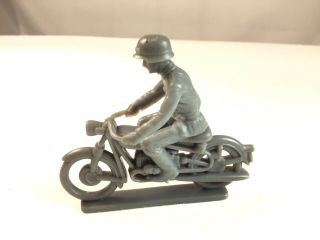 Vintage Marx Battleground Desert Fox Wwii Playset German Figure On Motorcycle