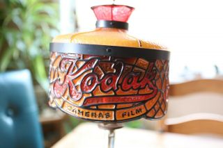 Vintage Kodak Camera Film Advertising Table Lamp Faux Stained Glass