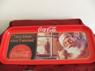 Coca - Cola Metal Santa Claus Tray " They Knew What I Wanted "