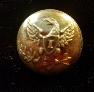 Pre Civil War Infantry 2 Piece Eagle " I " Button Alberts Gi - 82 - E Silver Plated