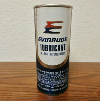 Vintage Evinrude 50/1 Lubricant 2 Cycle Outboard Motor Oil Can Pull Tab - Full