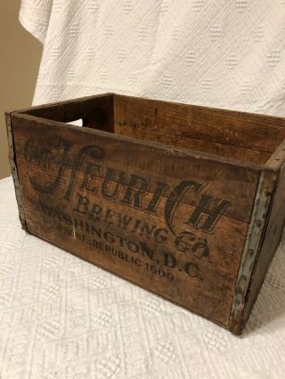 Vintage Wooden Beer Crate Heurich Brewing Co.  Washington Dc.  Phone:republic 1600