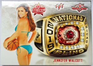 2019 Benchwarmer 40th National Jennifer Walcott Red Bling Gem Card 1/1 One Of /1