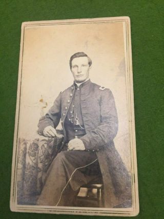 Cdv Civil War Carte De Visite Photo 13th Kansas Infantry Union Officer