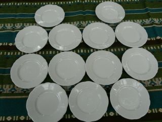 13 Vintage Homer Laughlin Restaurant Ware 5 1/2 " Scalloped White Bread Plates
