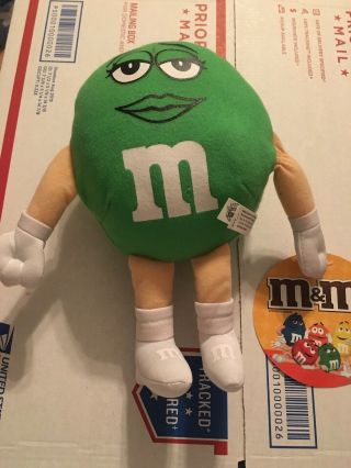 8” M&m Candy Green Female Character Plush Toy Factory M&ms Stuffed Doll Nwt