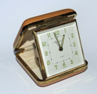 Vintage Phinney Walker Radium Travel Alarm Clock Germany -,  Keeps Time