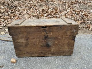 Antique Primitive Wooden Hand Made Chest Carpenter Tool Box Great Patina