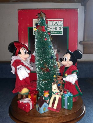 Rare Vintage Disney Store Santas Workshop Minnie & Mickie Mouse Christmas Tree