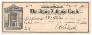Robert Todd Lincoln - Check Filled Out & Signed - To Economist - Rr