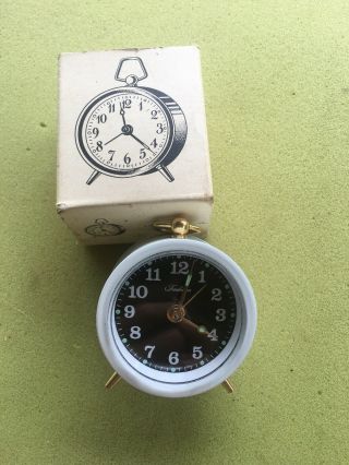 White,  Tradition Vintage West Germany Travel Alarm Clock.