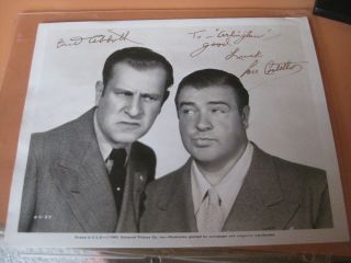 Abbott And Costello Signed Photograph.  8 X 10 Universal 1945 Ray Jones
