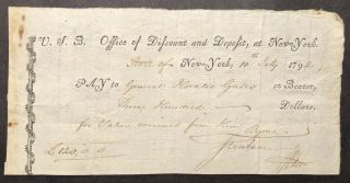 Rare 1792 Bank Check Signed By Revolutionary War General Baron Von Steuben
