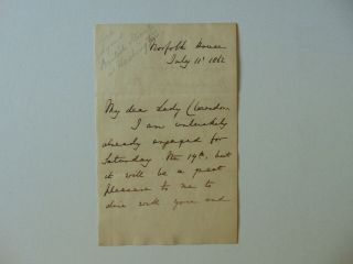 " 1st Viscount Lyons " Richard Lyons Hand Written Letter Dated 1862 Jg Autographs