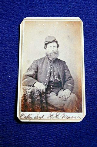 Civil War Era Cdv Of Battery Sergeant Hiland H.  Weaver,  Ia 3rd Light Artillery