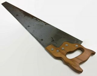 Vintage Disston D - 23 26 Inch 12 Point Crosscut Hand Saw Chrome Nickel Alloy Wood 2