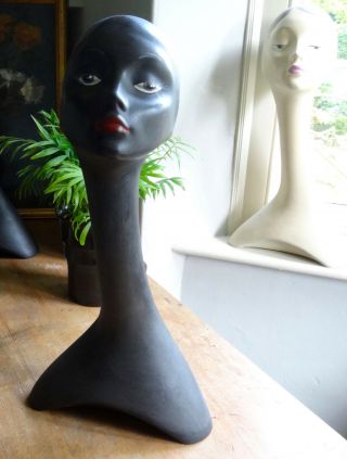 Vintage Tall Swan Neck Mannequin Bust Head Shop Display Millinery Jewellery