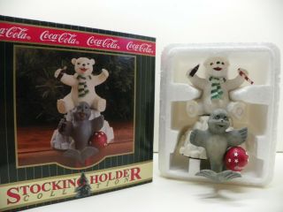 Coca Cola Stocking Holder Polar Bear And Seal