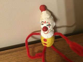 Vintage Unique Paper Mache Clown: Made in Japan: Yellow,  White and Red 2
