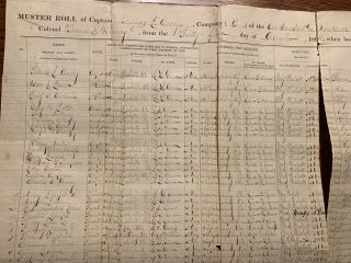119th Illinois Infantry 1864 - 1865 Civil War Muster Roll