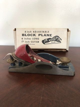 Vintage Millers Falls Number 56 Low - Angle Block Plane With Box