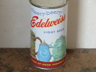 Edelweiss.  Light Beer.  Cheery Beery Version Inside.  Flat Top