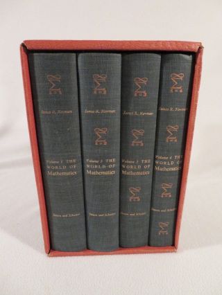 The World Of Mathematics By Newman 4 Volumes Hardcover Set Slipcase Vintage 1956