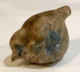 Vintage 1981 Mccarty Pottery Bird Nutmeg W/cobalt Signed By Lee Mccarty