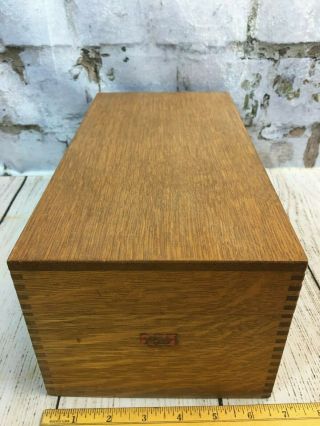 Weis Oak Wood Flip Top File Box Holds Over 500 4 In X 6 In Cards