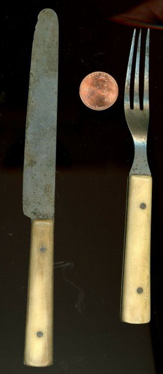 Matching,  Unmarked Civil War Era Knife & Fork Set