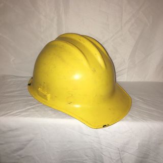 Vintage E.  D.  Bullard Hard Boiled Hard Hat 1980s Yellow Plastic