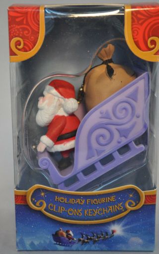 Santa & Sleigh - Rudolph The Red Nosed Reindeer - Clip On - Keychain - 2015