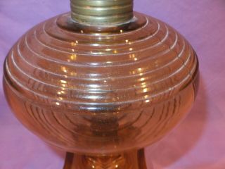 1880 - 1900 Large Amber Match holder Table oil lamp 2