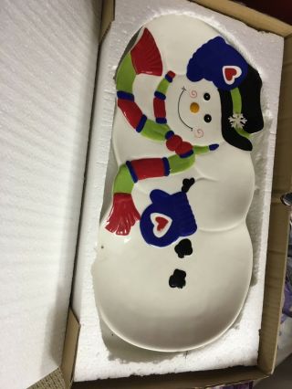 Celebrating Snowman Tray W/stand (home Interior / Home And Garden Party)