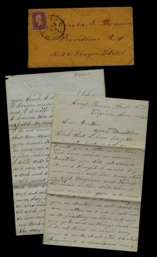 Civil War Letter - 18th Massachusetts Infantry - Uniforms Donated By France